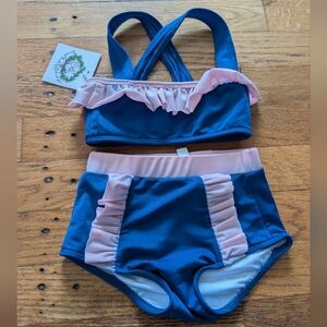 NWT Cecil & Lou Toddler Girls Ruffle Two-Piece Swimsuit
